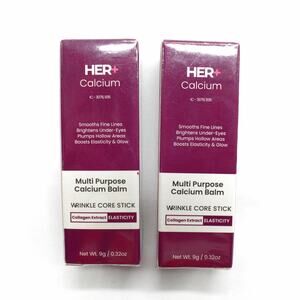 HER+ Multi Purpose Calcium Balm Wrinkle Core Stick Set of 2 New & Sealed 0.32oz